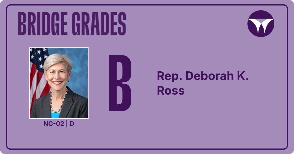 Rep. Deborah K. Ross | Bridge Grade B (79.7) | NC-02 | 119th Congress